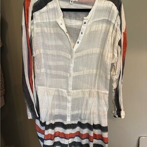 Lemlem White and Multicolor Striped Tunic